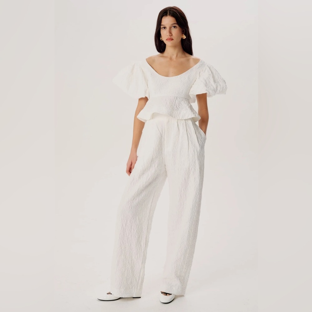 Ronny kobo White krew Wide-Leg Pants NWT